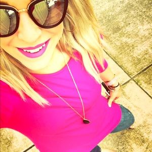 Hot Pink Vince Camuto Asymmetrical Top